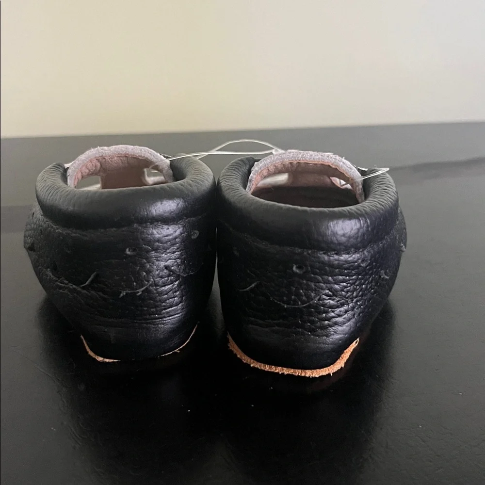 Monkey Feet Black and White Striped Mary Jane Baby Shoes 6/12 months